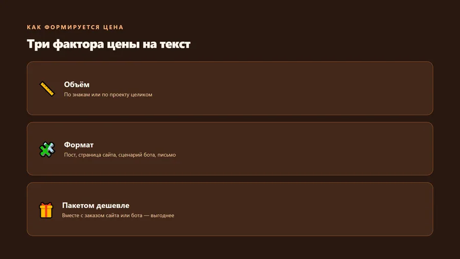 Три фактора цены